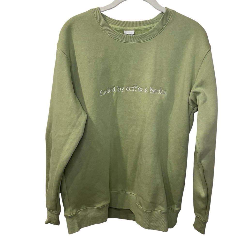 Fueled by Coffee & Books Women’s Oversized Crewneck Size Large